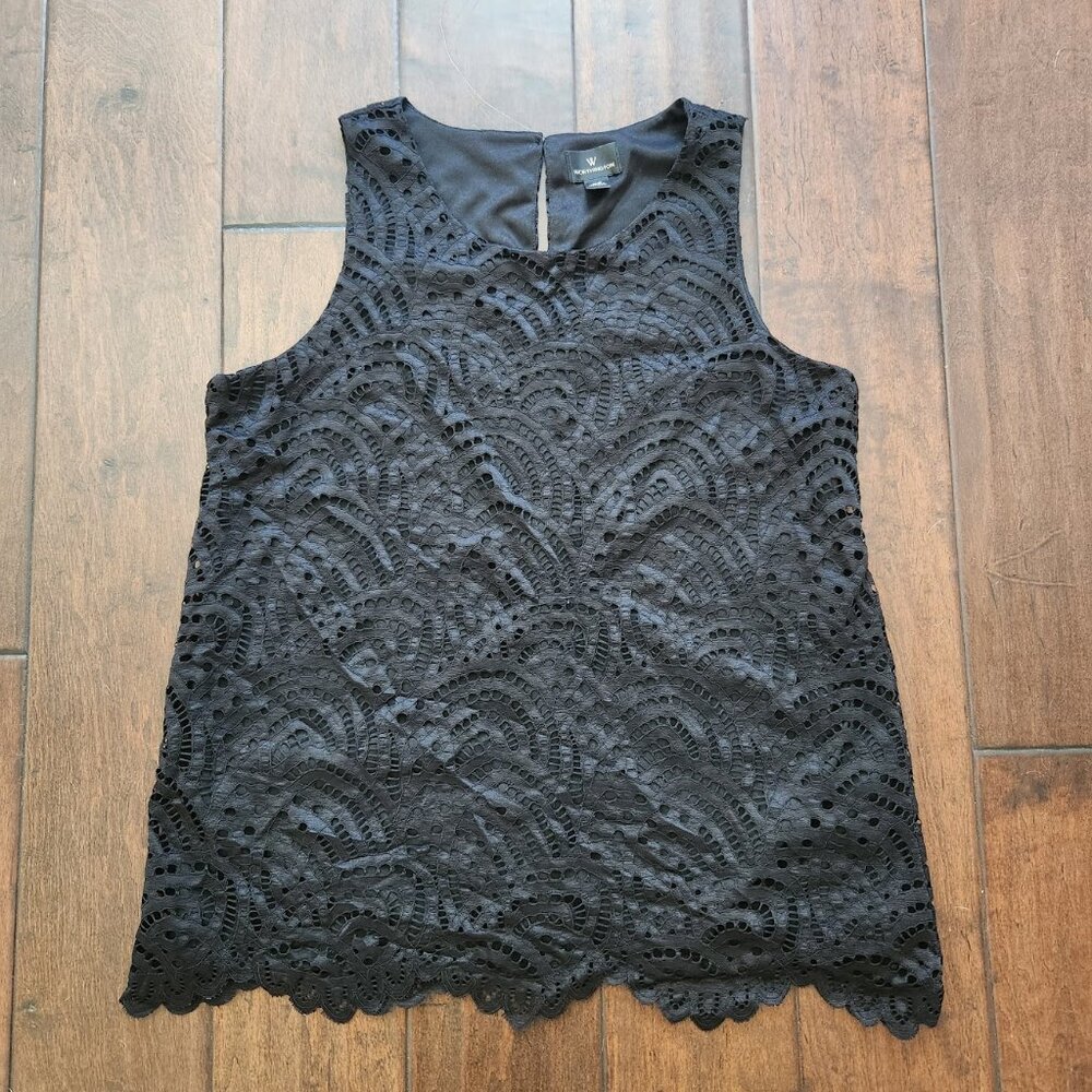 Black lacy dress shirt
